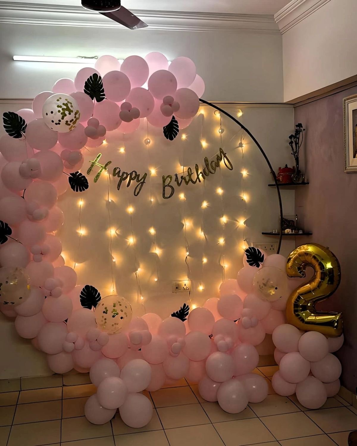 Pastel Pink Fairy Light Birthday Decoration