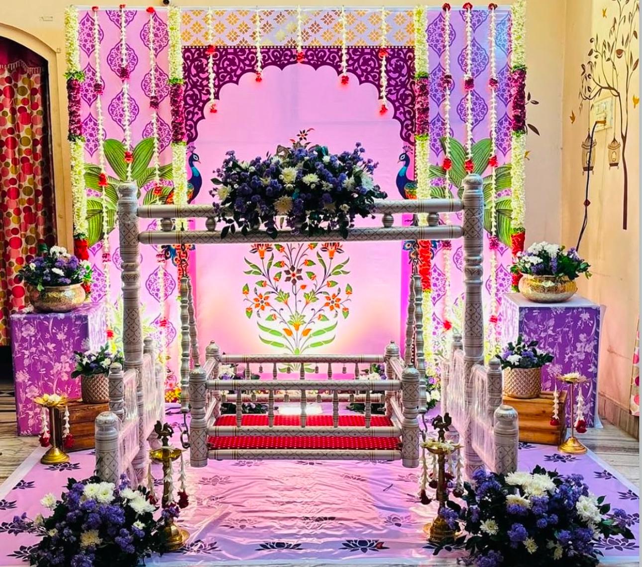 Graceful Beginnings For Cradle Ceremony with Artificial Traditional Decor