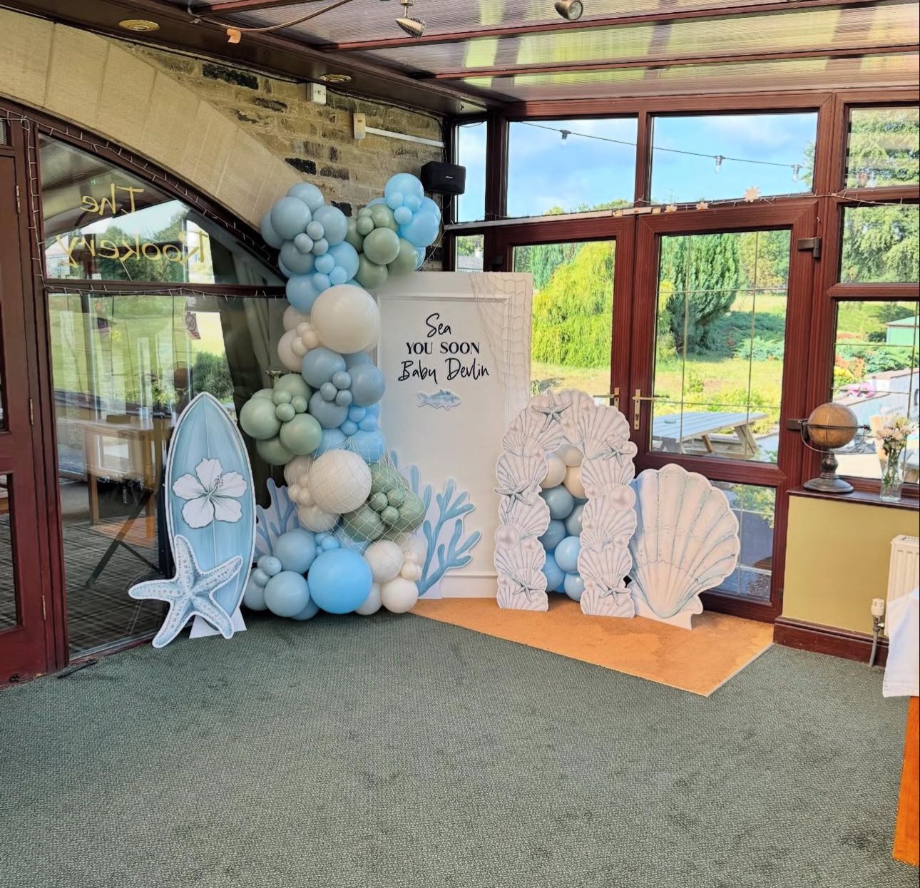 Sea-Themed Baby Shower Decoration – "Sea You Soon, Baby" Setup
