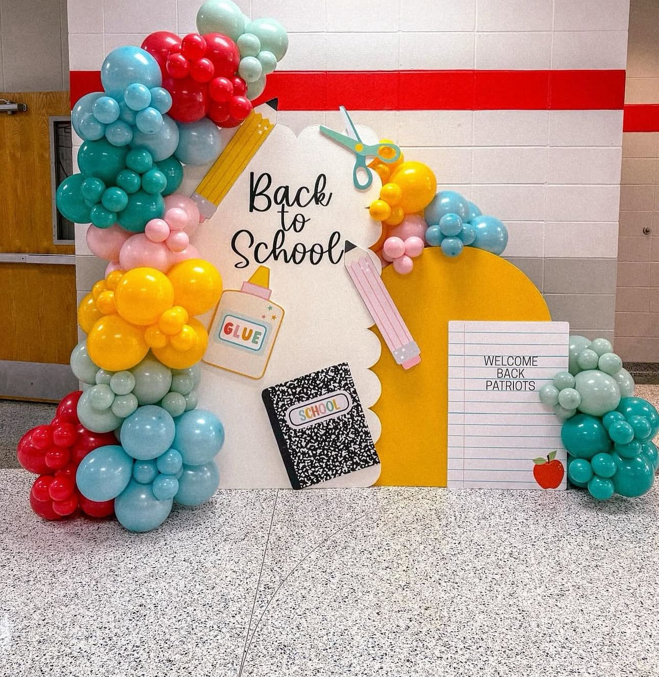 Back to School Balloon Decoration Setup