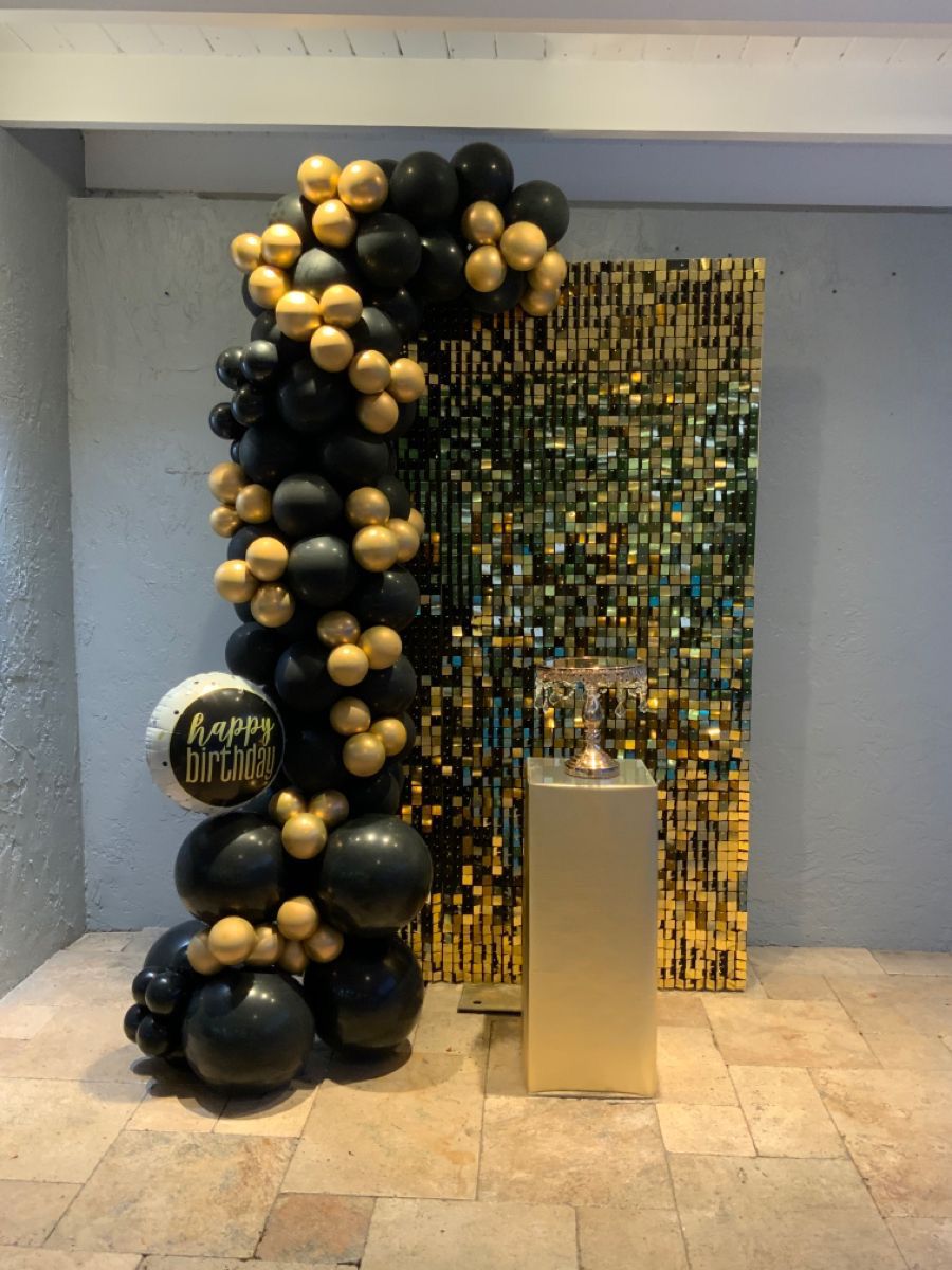 Black and Gold Birthday Decoration Setup in Hyderabad | Hyderabadi Events
