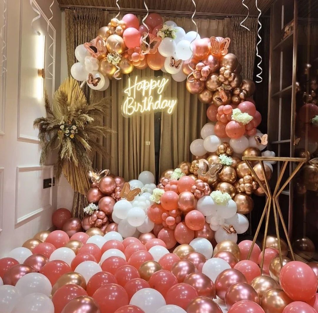 Rosegold Pastel Birthday Decoration