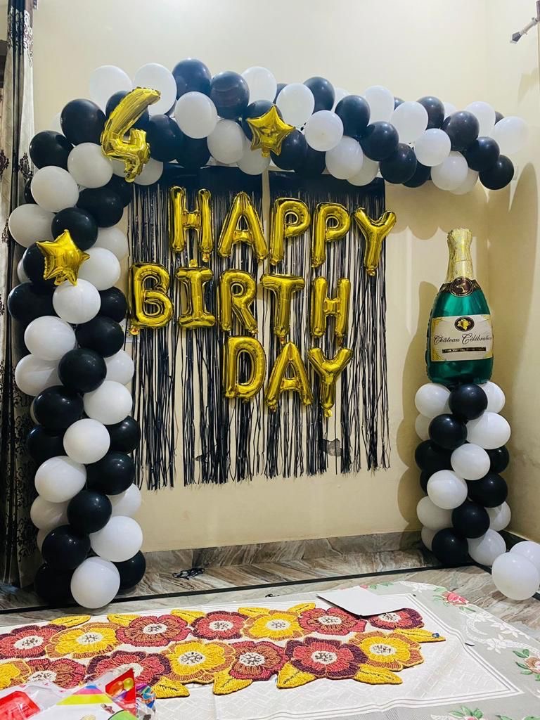 Black White Arch Birthday Decoration