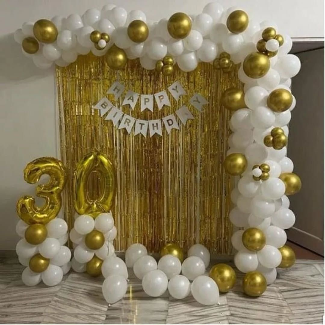 White Gold Milestone Birthday Decoration