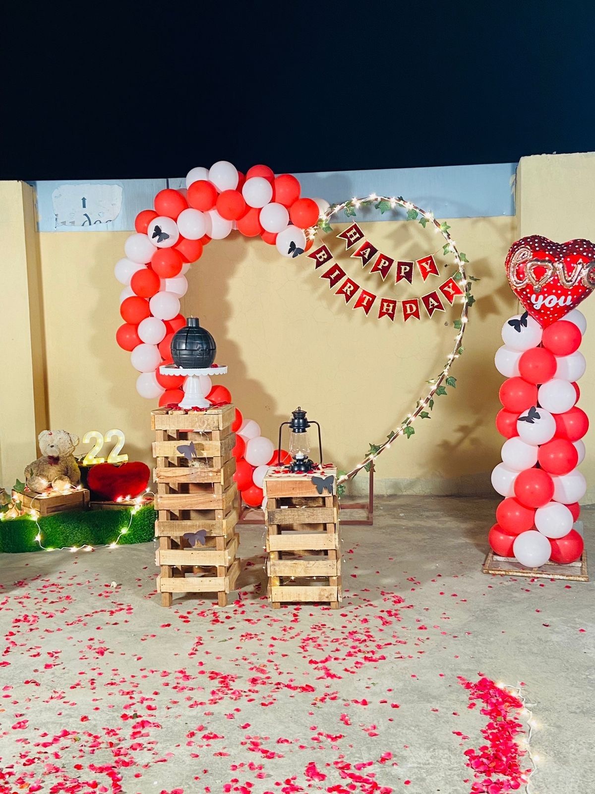 Romantic Heart Theme Birthday Decoration