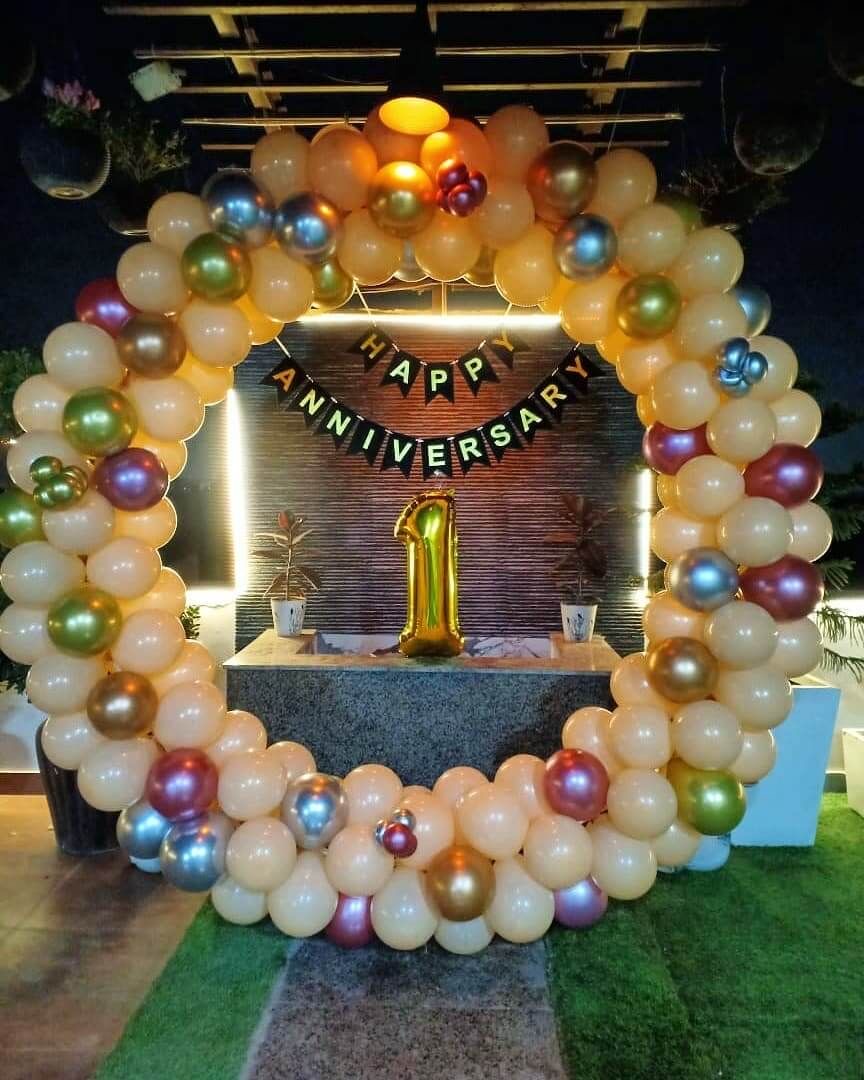 Golden Multicolor Anniversary Decoration