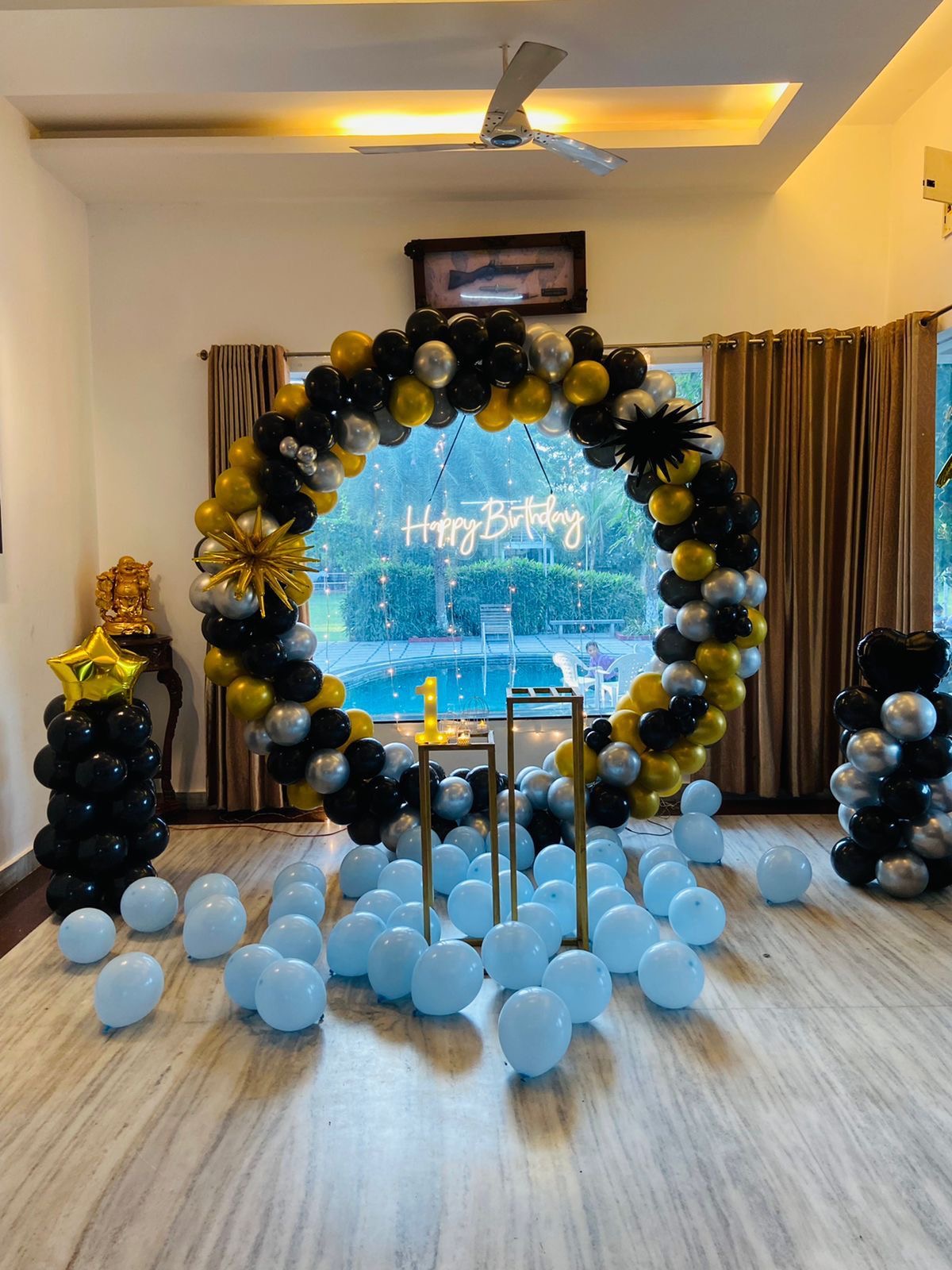 Black Gold Luxury Birthday Decoration