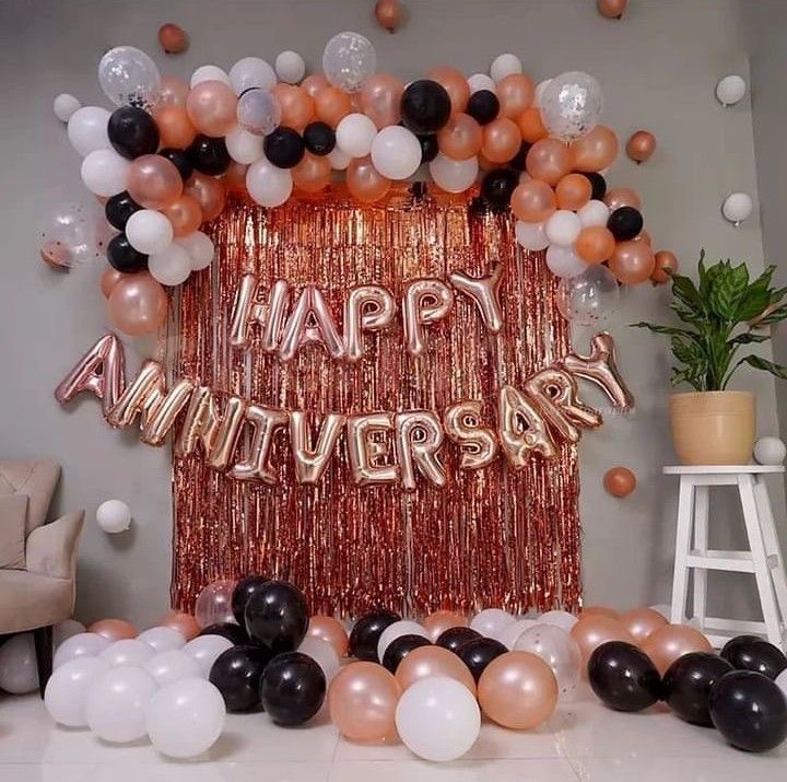 Rose Gold Fringe Anniversary Decoration