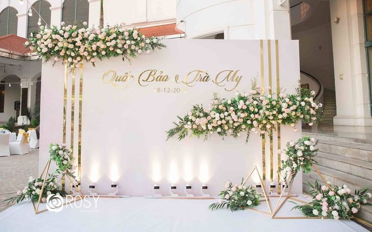 Outdoor Floral Wedding Name Backdrop preview 1