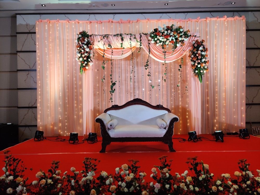 Premium White Floral Reception Stage