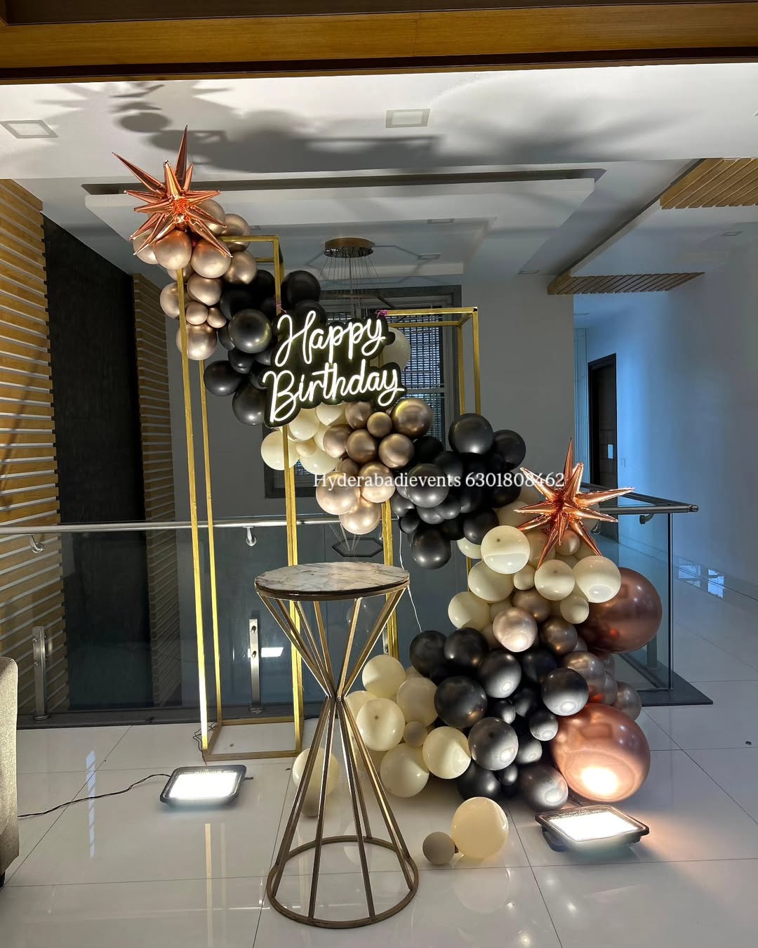 Black & Gold Luxury Birthday Decoration