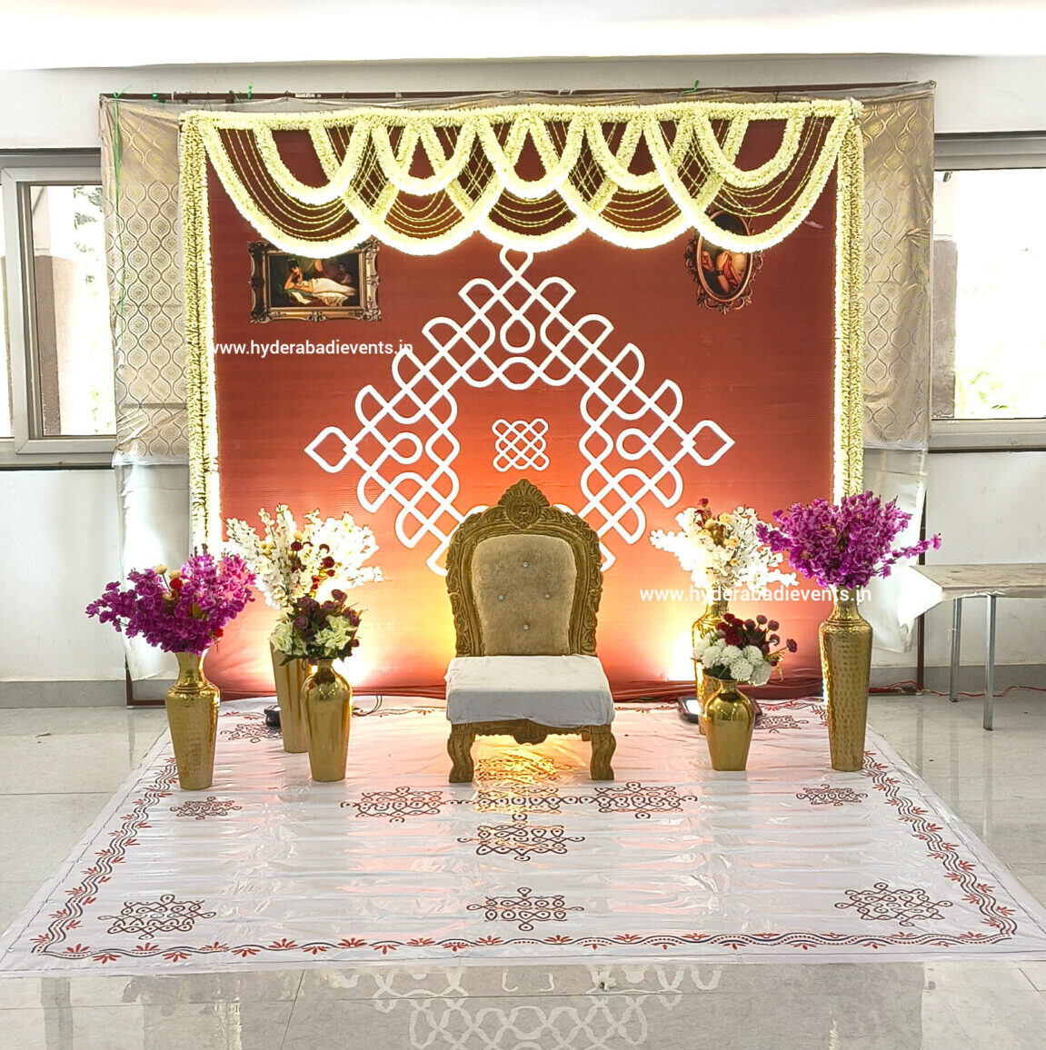 Traditional Haldi Decoration Setup