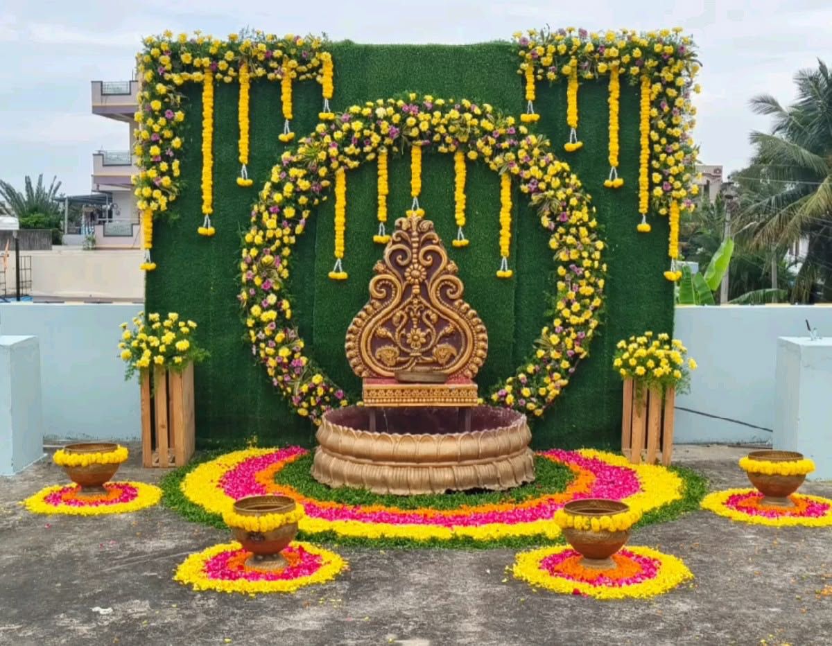 Premium Circular Marigold Ring Sreemantham Decoration