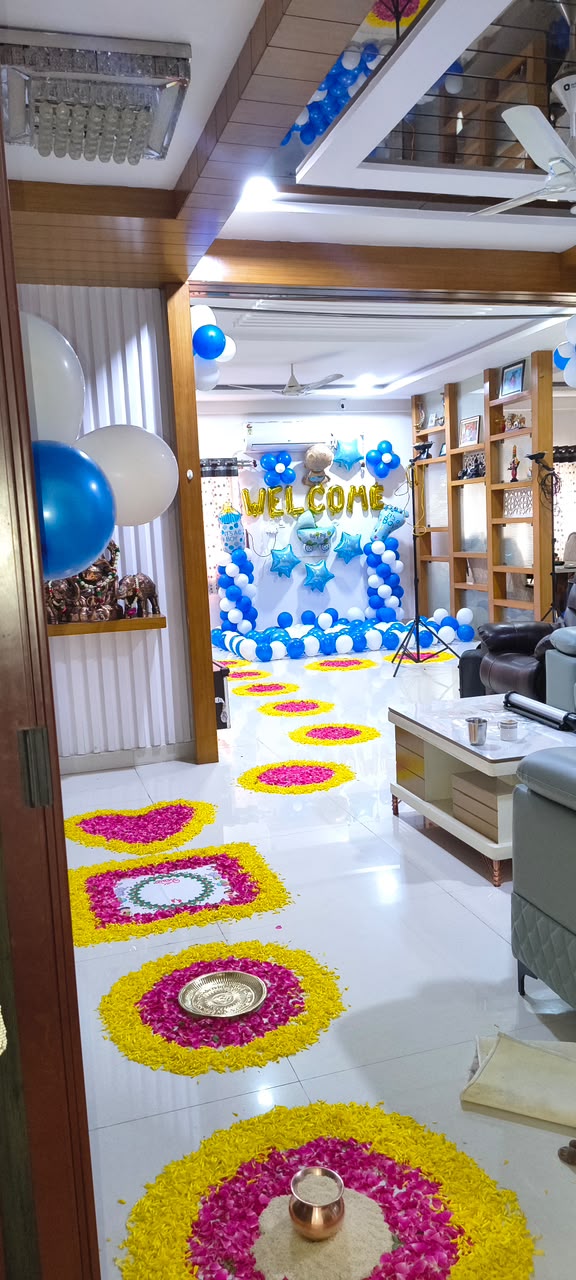 Premium Krishna Theme Welcome Baby Decoration