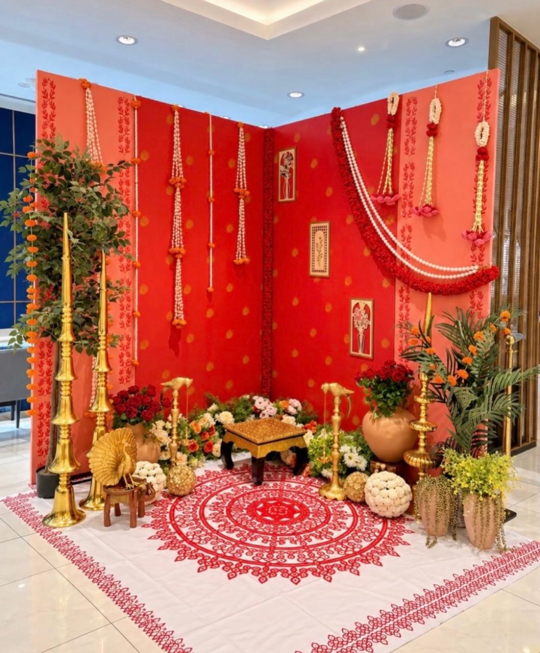 Traditional Red Floral Ceremony Decoration