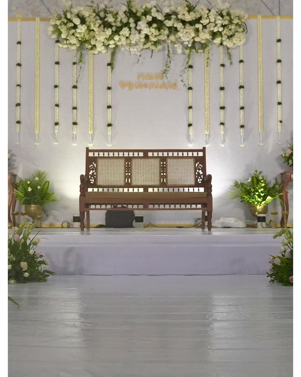 Traditional Wooden Seating Floral Stage