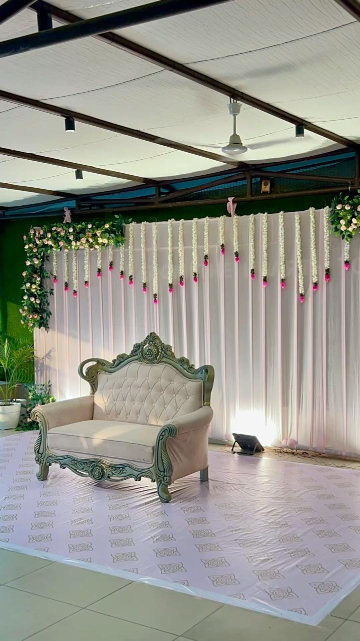 Lotus-Themed Floral Function Backdrop