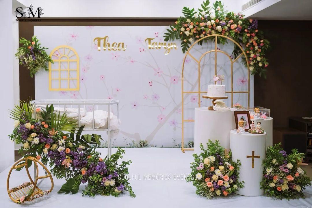 Premium White and Pastel Baby Celebration Stage