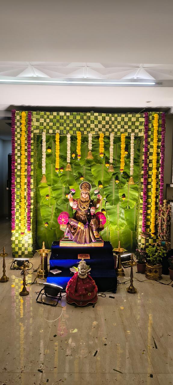 Traditional Goddess Pooja Stage Decoration