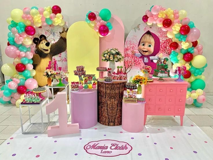 Vibrant and Playful Masha & Bear Decor
