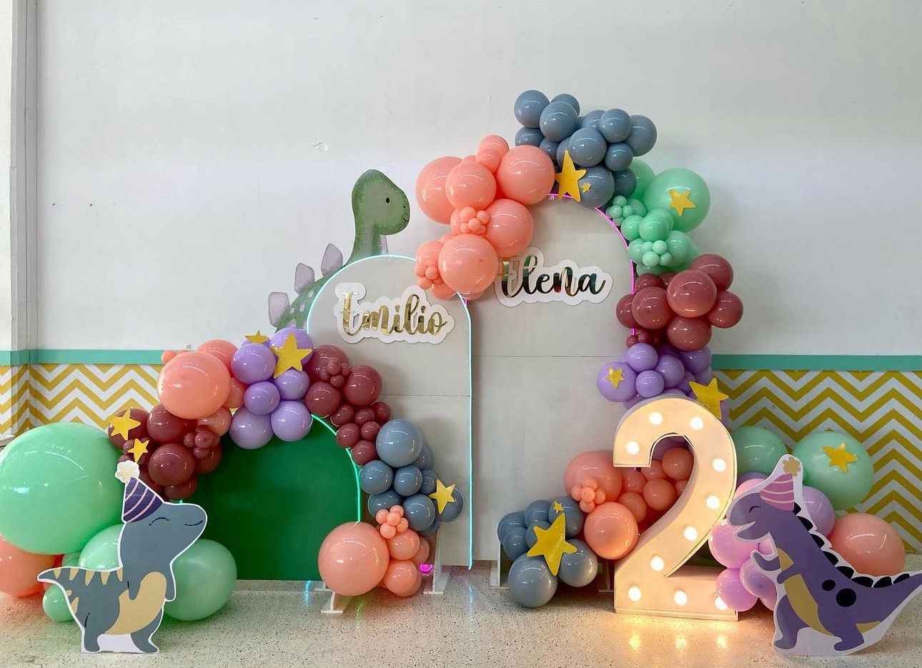 Dinosaur Theme 2nd Birthday Backdrop