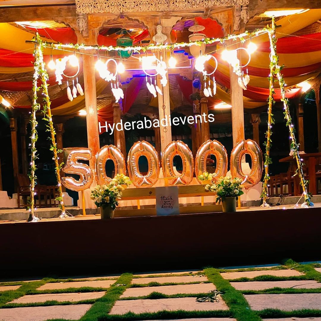 Classy canopy Setup For 500k Followers Celebrations
