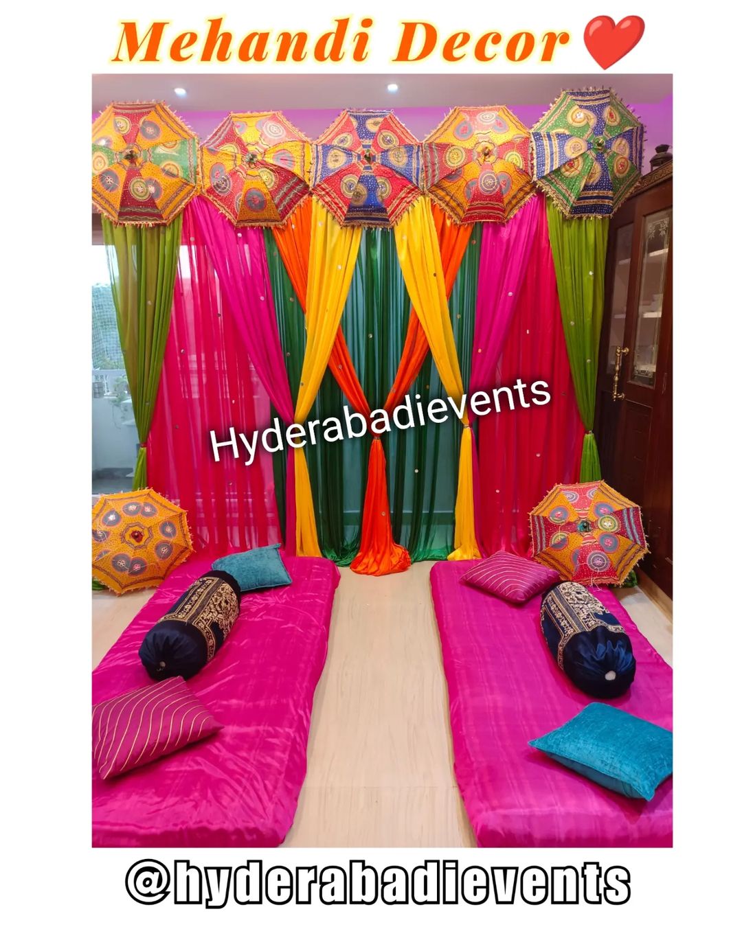 Colorful 8 by 8 Mehandi Backdrop