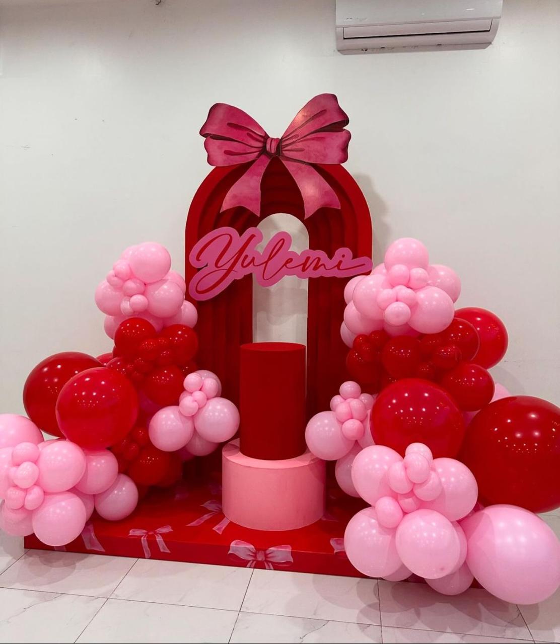 Beautiful Red Framed Backdrop for Anniversary Celebration very classy simple