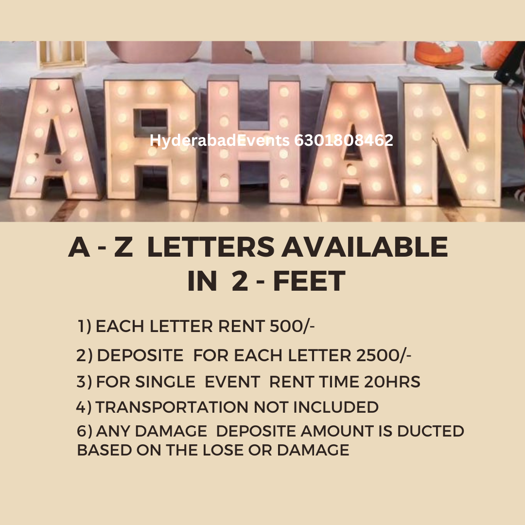 A to Z , 2 Feet Letters Rent Available