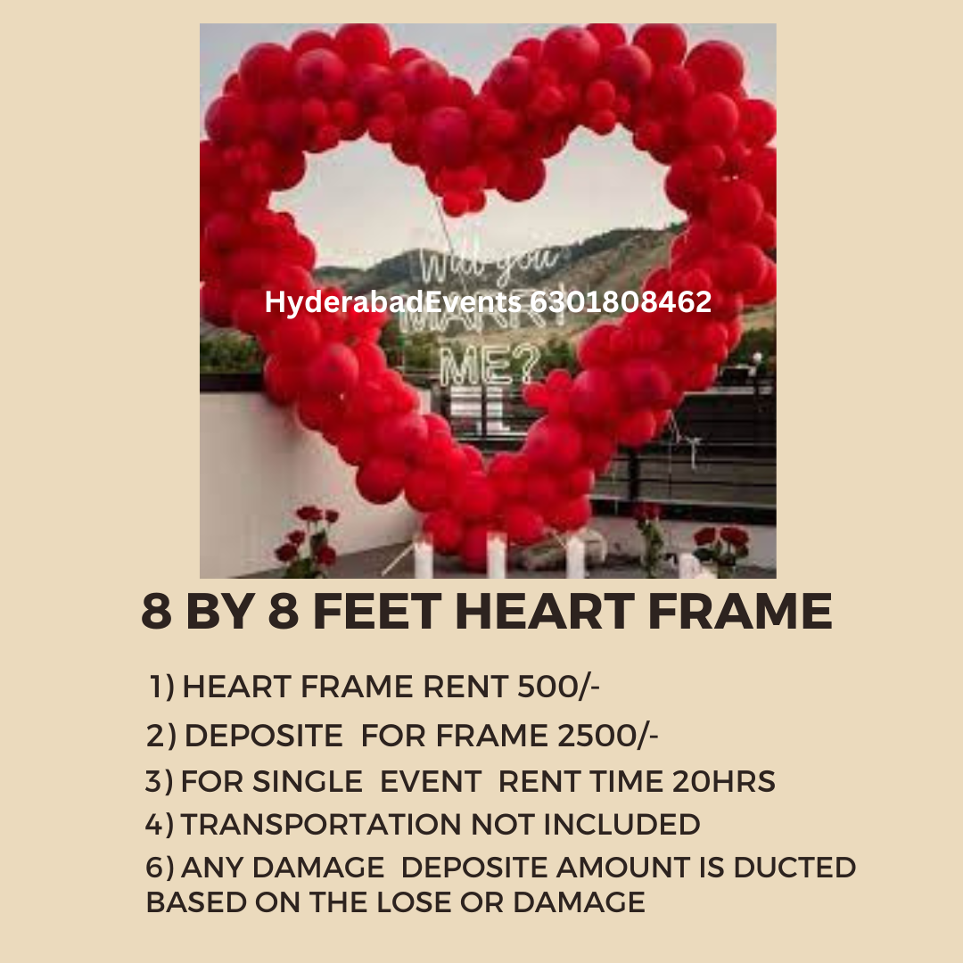 8 By 8 Feet Heart Shape Frame Rent Available