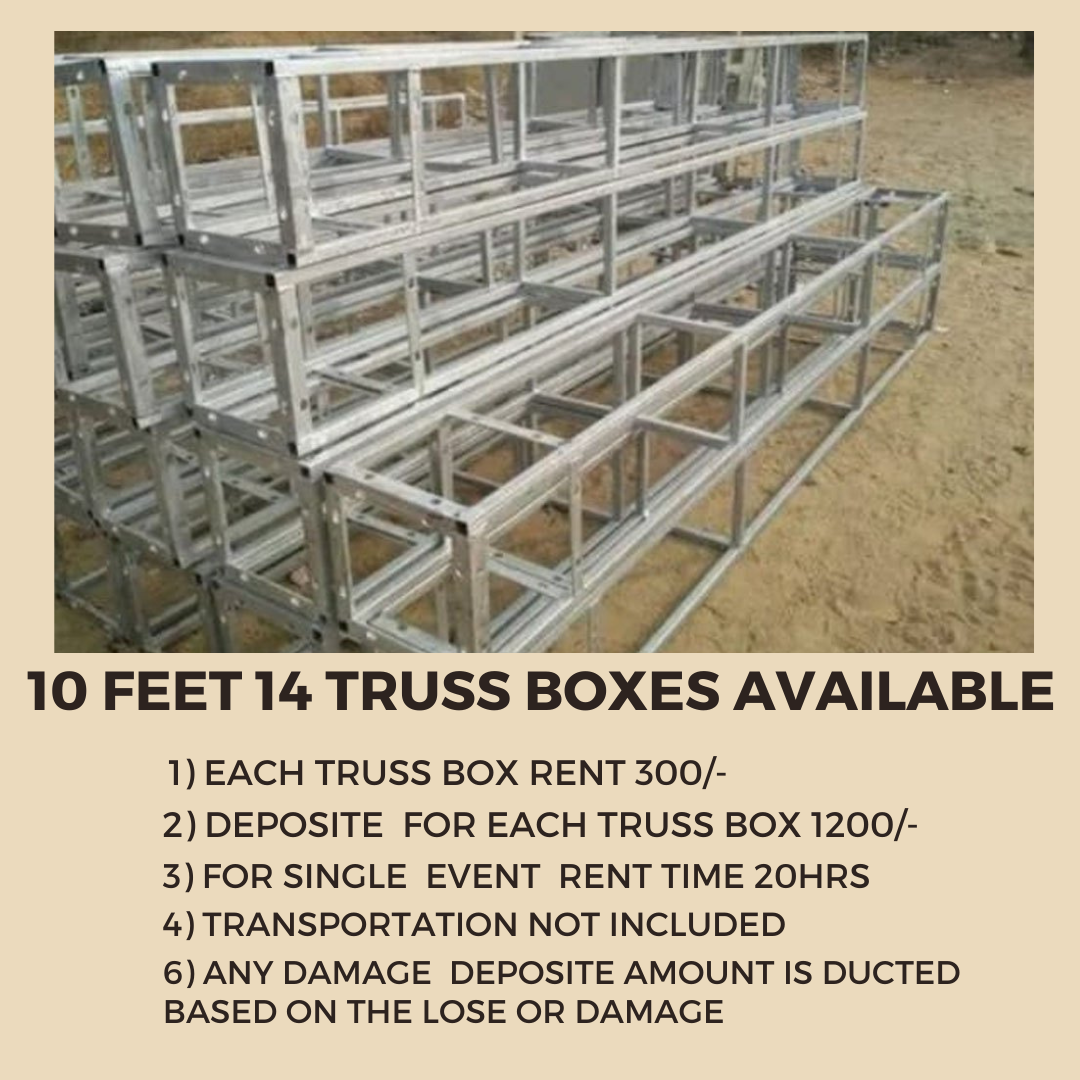 10 Feet 14 Truss Boxes Rent Available