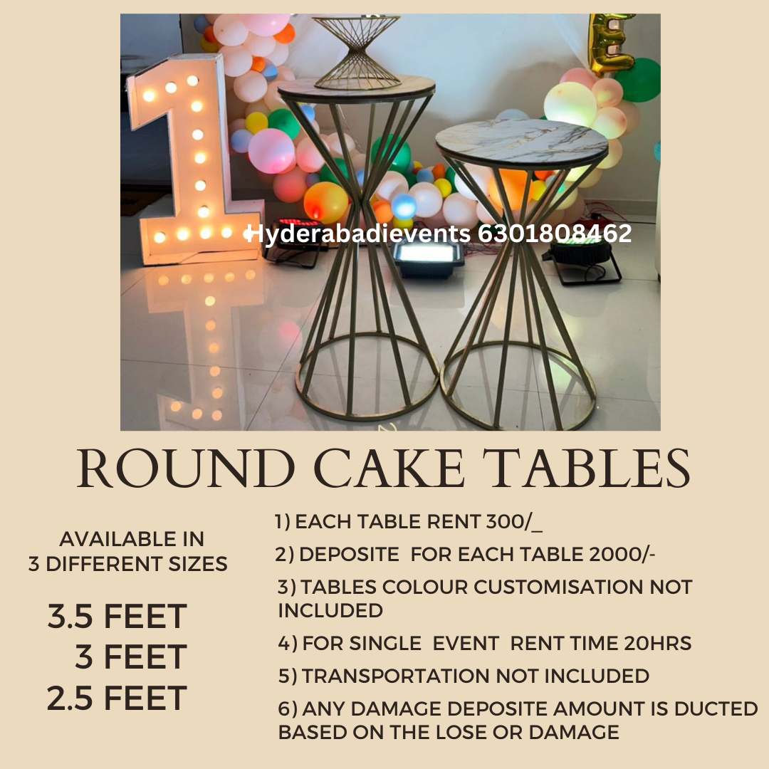 3 Round Tables Rent Available In Three Different Sizes