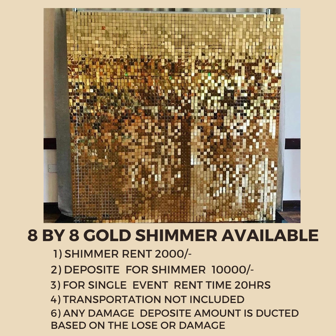 8 By 8 Feet Gold Shimmer Rent Available