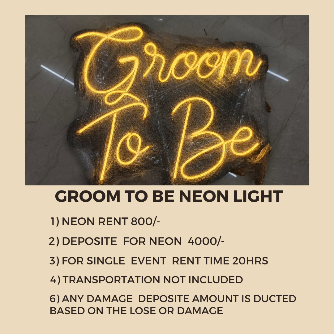 Groom To Be Neon Light Rent Available