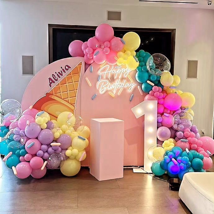 Infuse Your Celebration With Colorful Charm And Delight Ice Cream Theme Decor